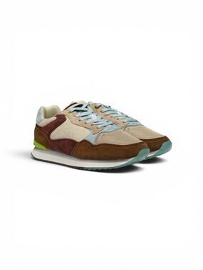 HOFF Women’s Sz 10 Reno Sneakers Suede Colorblock Multi Color Tan Brown Red
